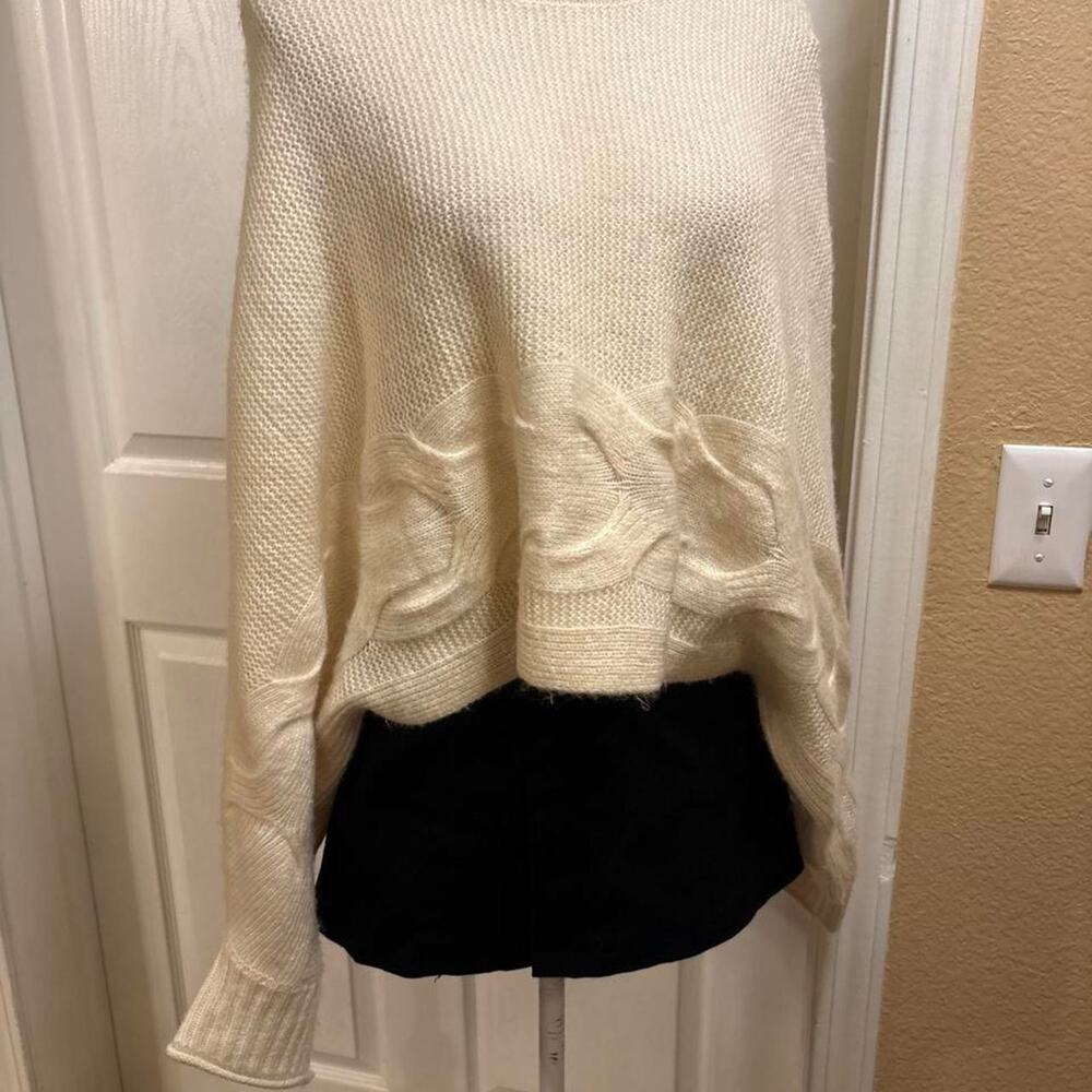 Parker cream knit poncho style sweater. Size large